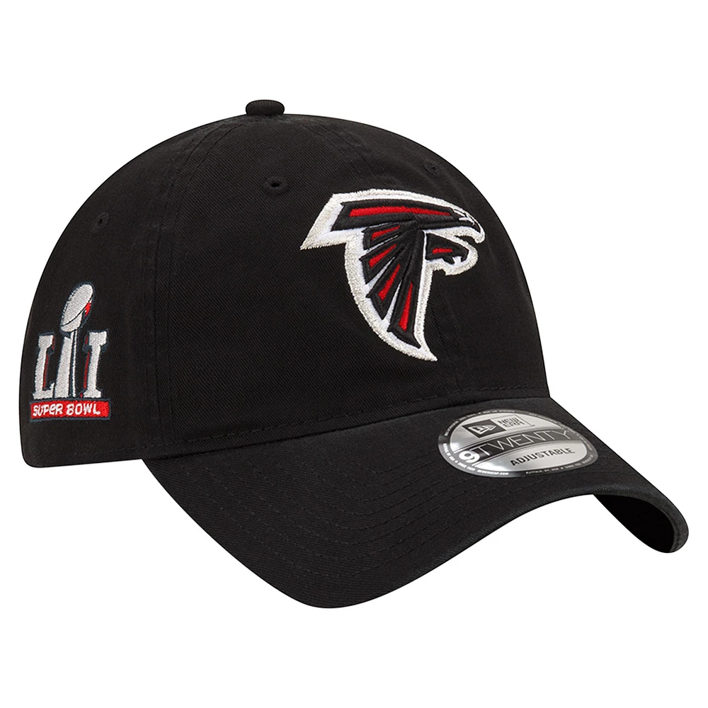 Casquette ajustable Distinct 9TWENTY des Atlanta Falcons New Era noire pour hommes