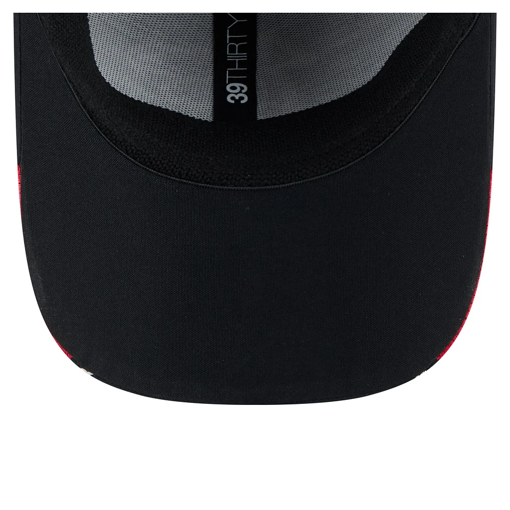 Men's New Era  Black Atlanta Falcons Linear 39THIRTY Flex Hat