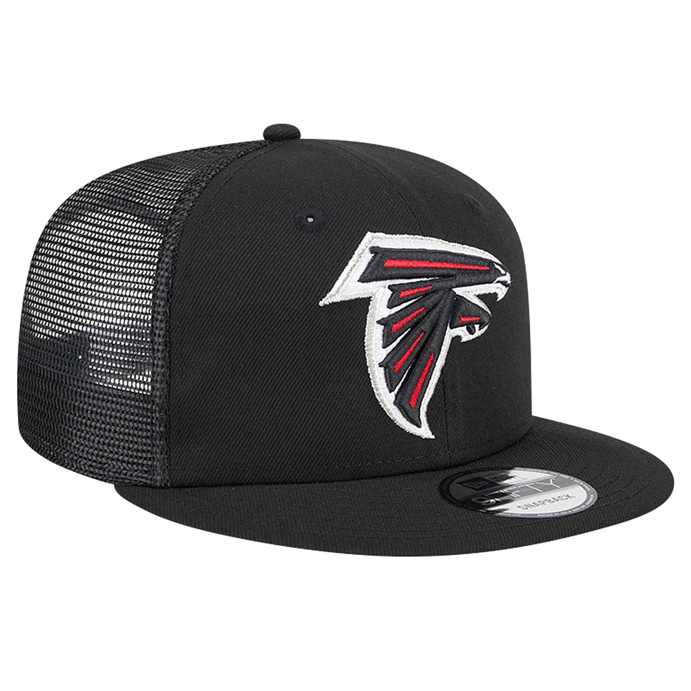 Casquette Snapback 9FIFTY Main Trucker des Atlanta Falcons New Era noire pour hommes