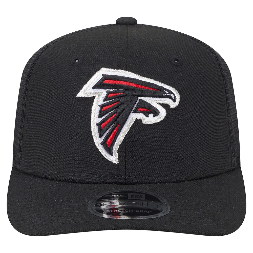 Casquette camionneur extensible 9SEVENTY noire des Falcons d'Atlanta pour homme de New Era