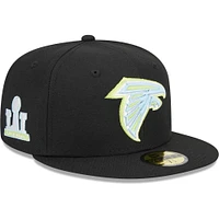 Casquette ajustée multi 59FIFTY des Atlanta Falcons New Era noire pour hommes