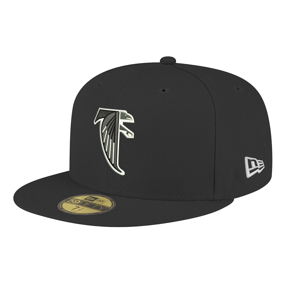 Casquette ajustée noire New Era Atlanta Falcons Omaha Throwback 59FIFTY pour homme