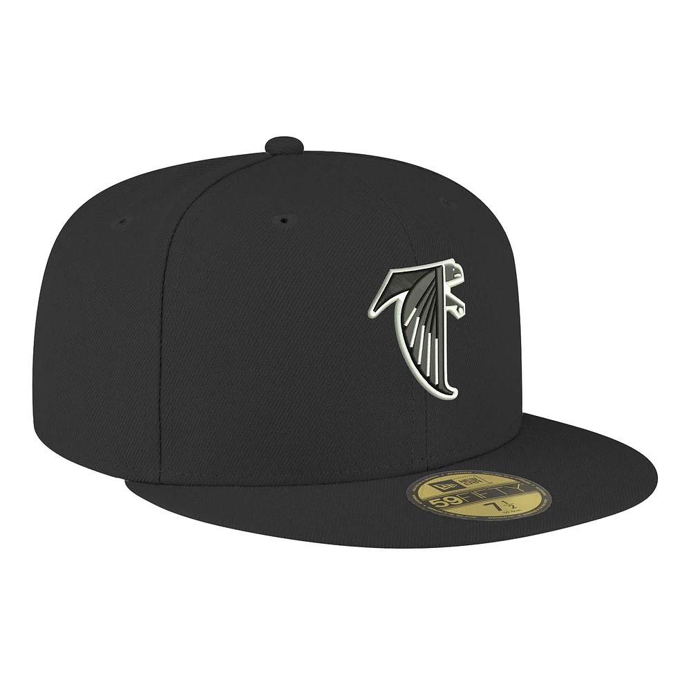 Men's New Era Black Atlanta Falcons Omaha Throwback 59FIFTY Fitted Hat