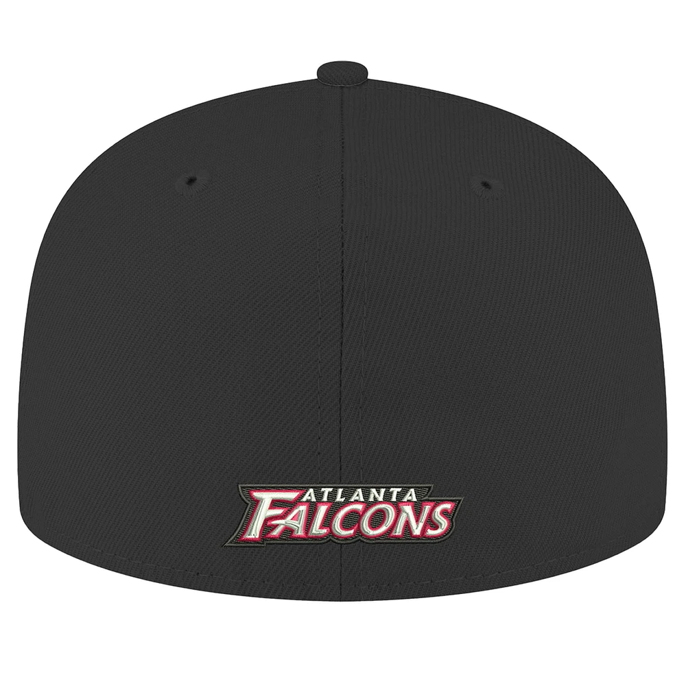 Men's New Era Black Atlanta Falcons Omaha Throwback 59FIFTY Fitted Hat