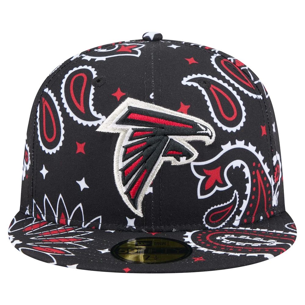 Men's New Era Black Atlanta Falcons Paisley 59FIFTY Fitted Hat