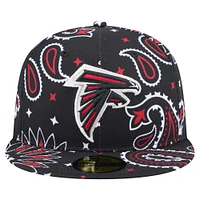 Men's New Era Black Atlanta Falcons Paisley 59FIFTY Fitted Hat