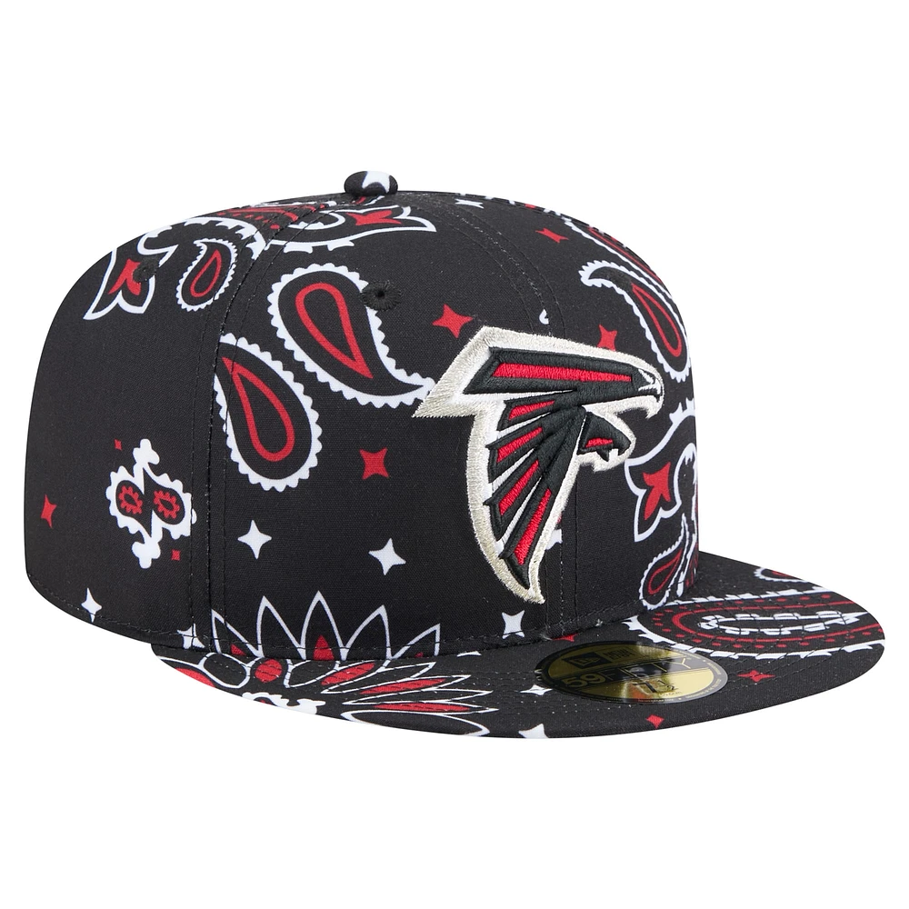 Men's New Era Black Atlanta Falcons Paisley 59FIFTY Fitted Hat