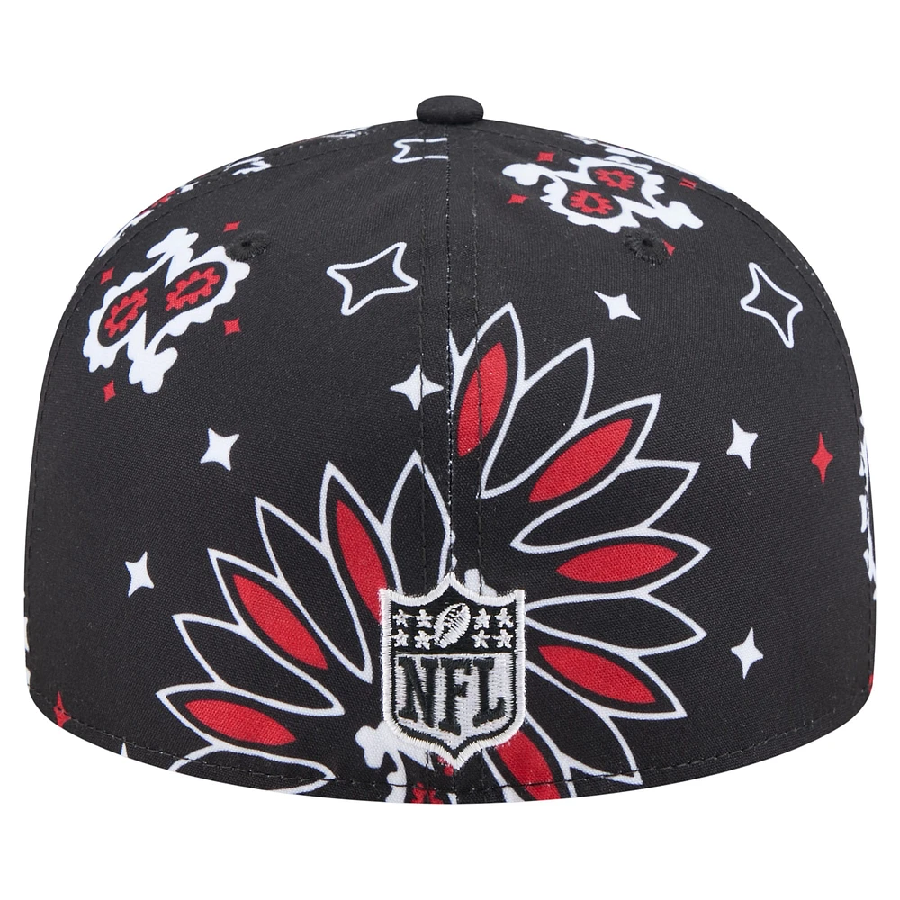 Men's New Era Black Atlanta Falcons Paisley 59FIFTY Fitted Hat