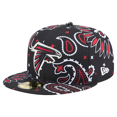 Men's New Era Black Atlanta Falcons Paisley 59FIFTY Fitted Hat