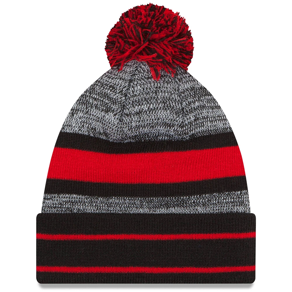 Men's New Era Black Atlanta Falcons Primary Logo - Cuffed Knit Hat with Pom