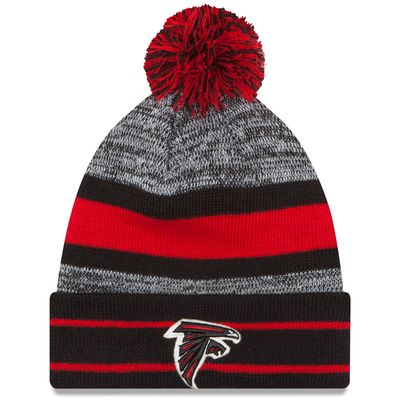 Men's New Era Black Atlanta Falcons Primary Logo - Cuffed Knit Hat with Pom