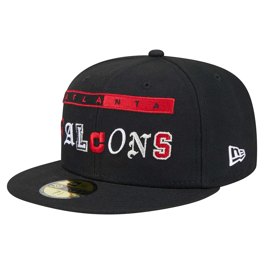 Casquette ajustée Ransom 59FIFTY Atlanta Falcons de New Era pour homme, noire