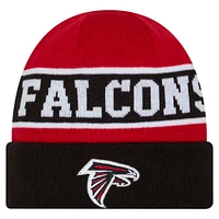 Bonnet en tricot à revers inversé Atlanta Falcons New Era noir pour homme