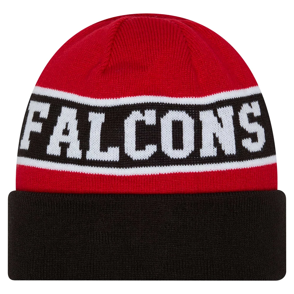 Bonnet en tricot à revers inversé Atlanta Falcons New Era noir pour homme