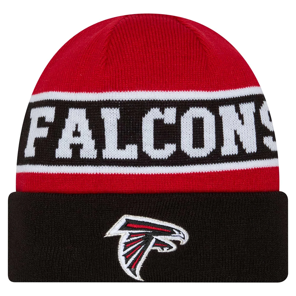 Bonnet en tricot à revers inversé Atlanta Falcons New Era noir pour homme