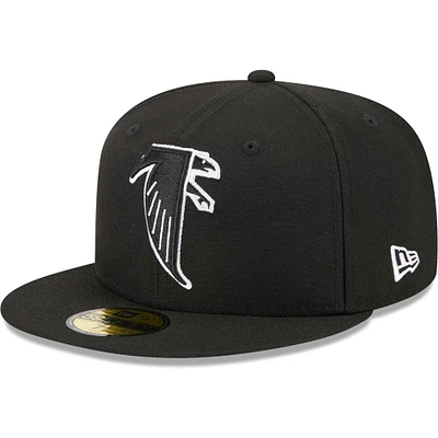 Casquette ajustée 59FIFTY pour homme Atlanta Falcons Throwback Main New Era noire