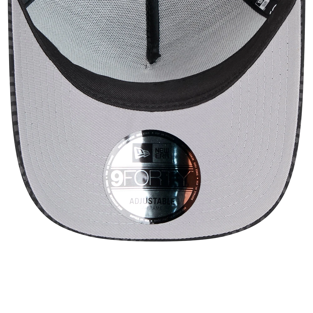 Casquette ajustable New Era noire Atlanta Falcons Throwback Midnight Ink Tonal Text A-Frame Trucker 9FORTY pour homme