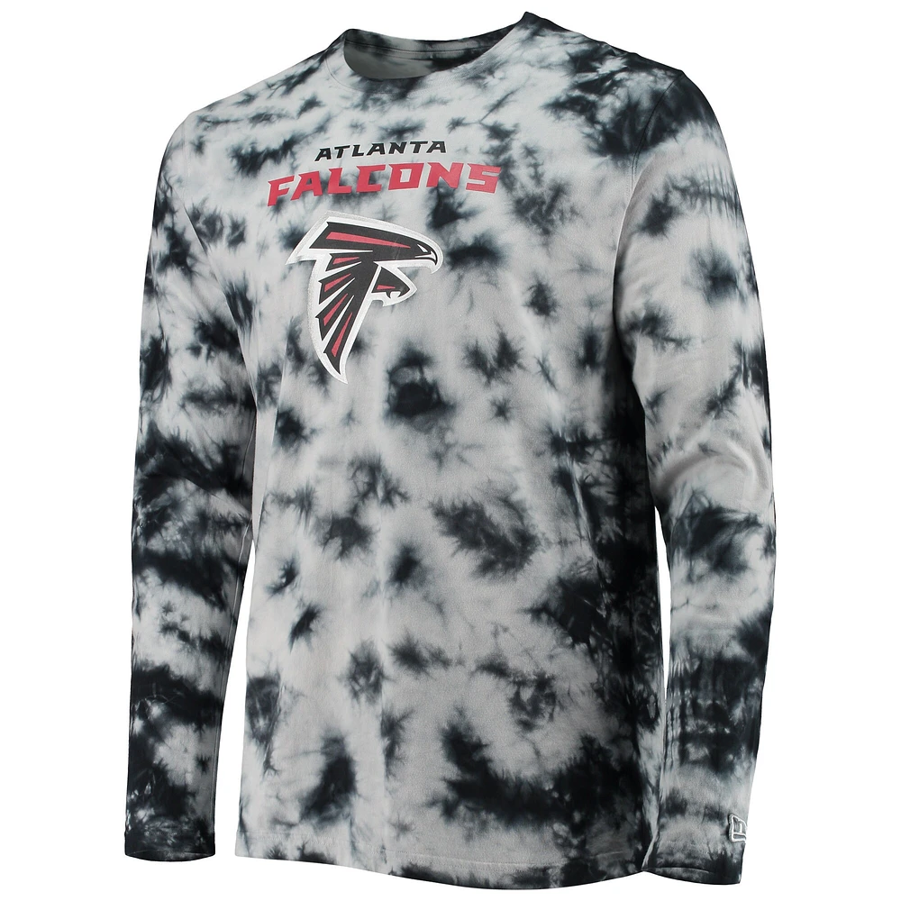 Men's New Era Black Atlanta Falcons Tie-Dye Long Sleeve T-Shirt