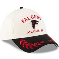 Casquette New Era 39THIRTY Flex crème/noir pour homme des Falcons d'Atlanta, draft NFL 2025