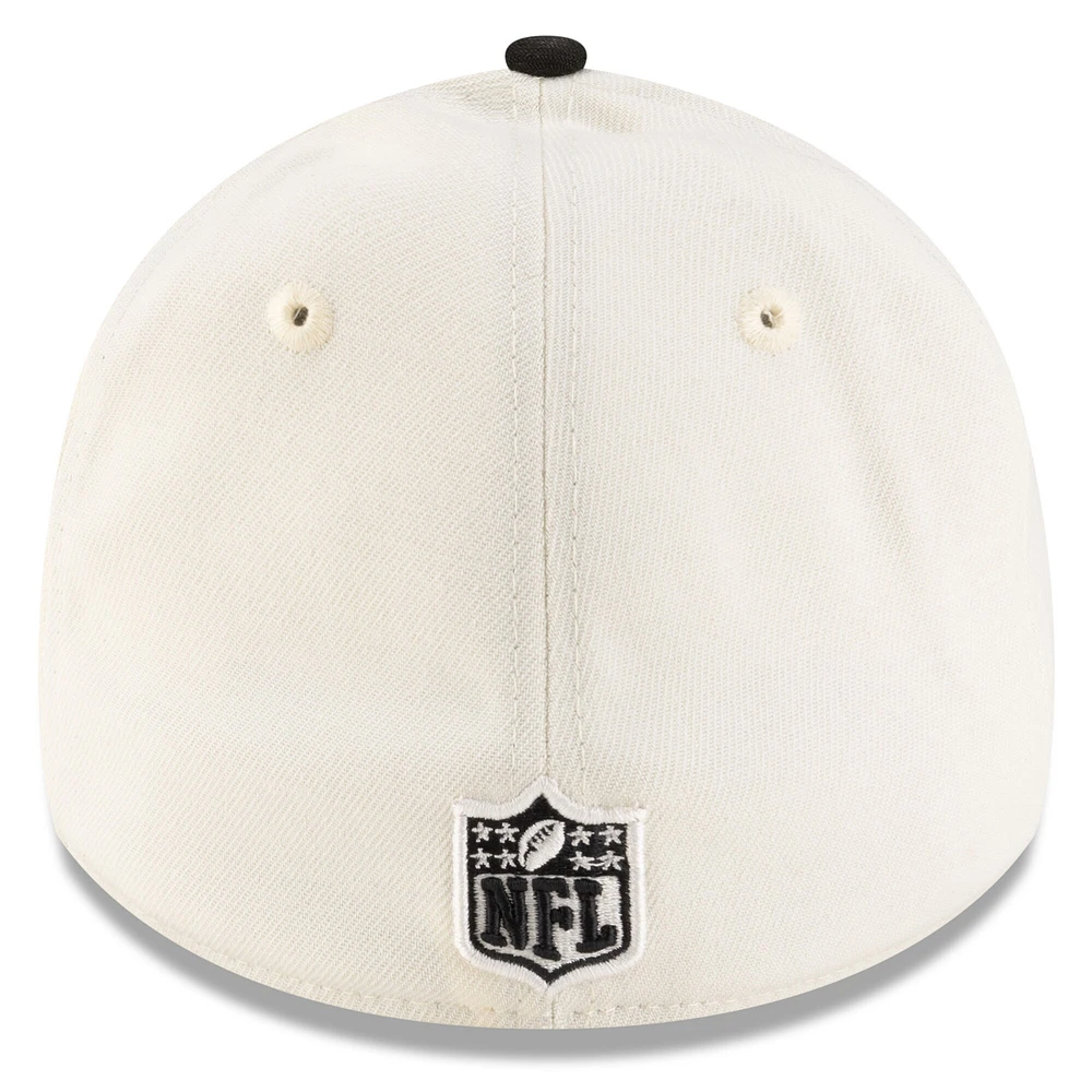 Casquette New Era 39THIRTY Flex crème/noir pour homme des Falcons d'Atlanta, draft NFL 2025