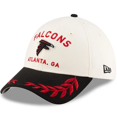 Casquette New Era 39THIRTY Flex crème/noir pour homme des Falcons d'Atlanta, draft NFL 2025