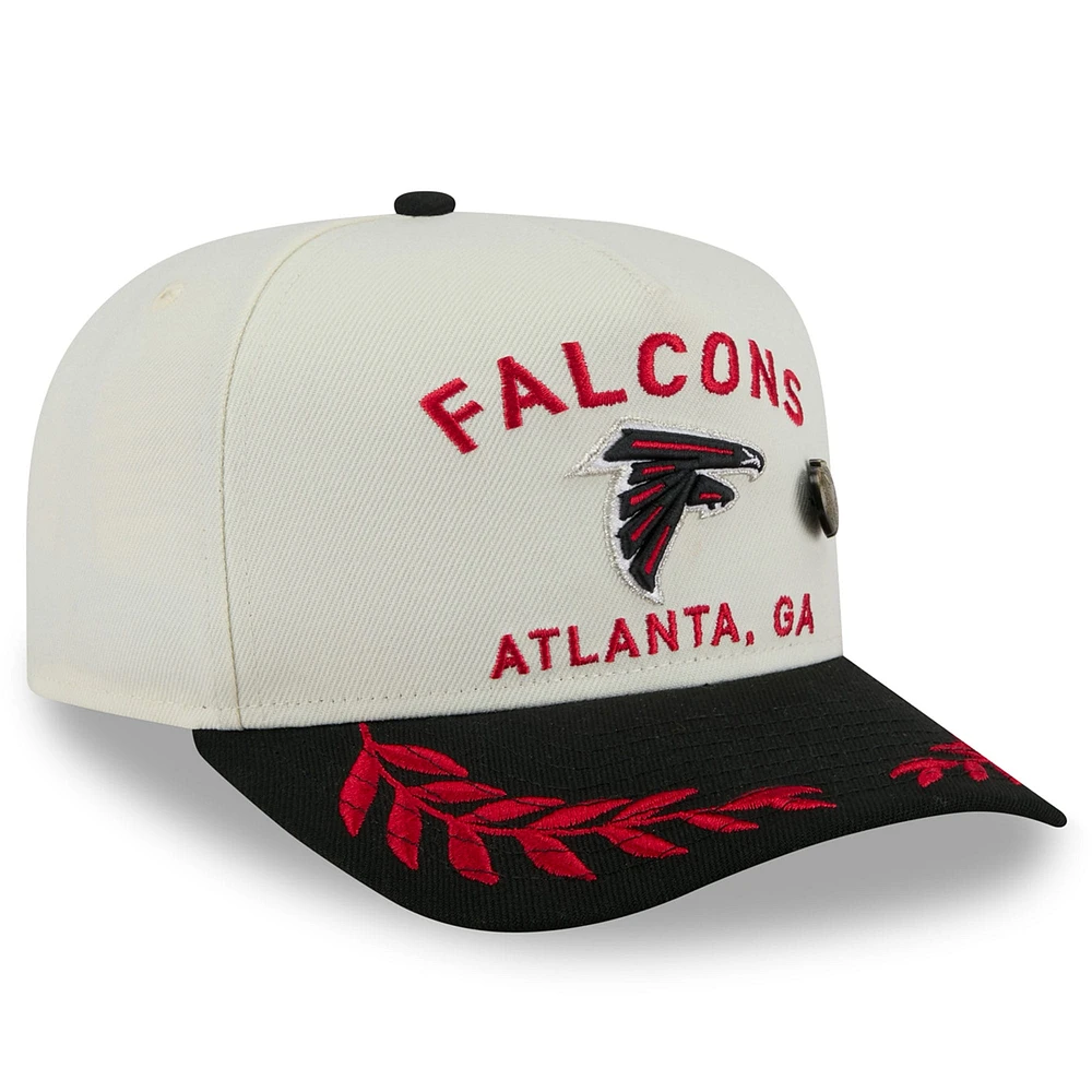 Men's New Era Cream/Black Atlanta Falcons 2025 NFL Draft A-Frame 59FIFTY Fitted Hat
