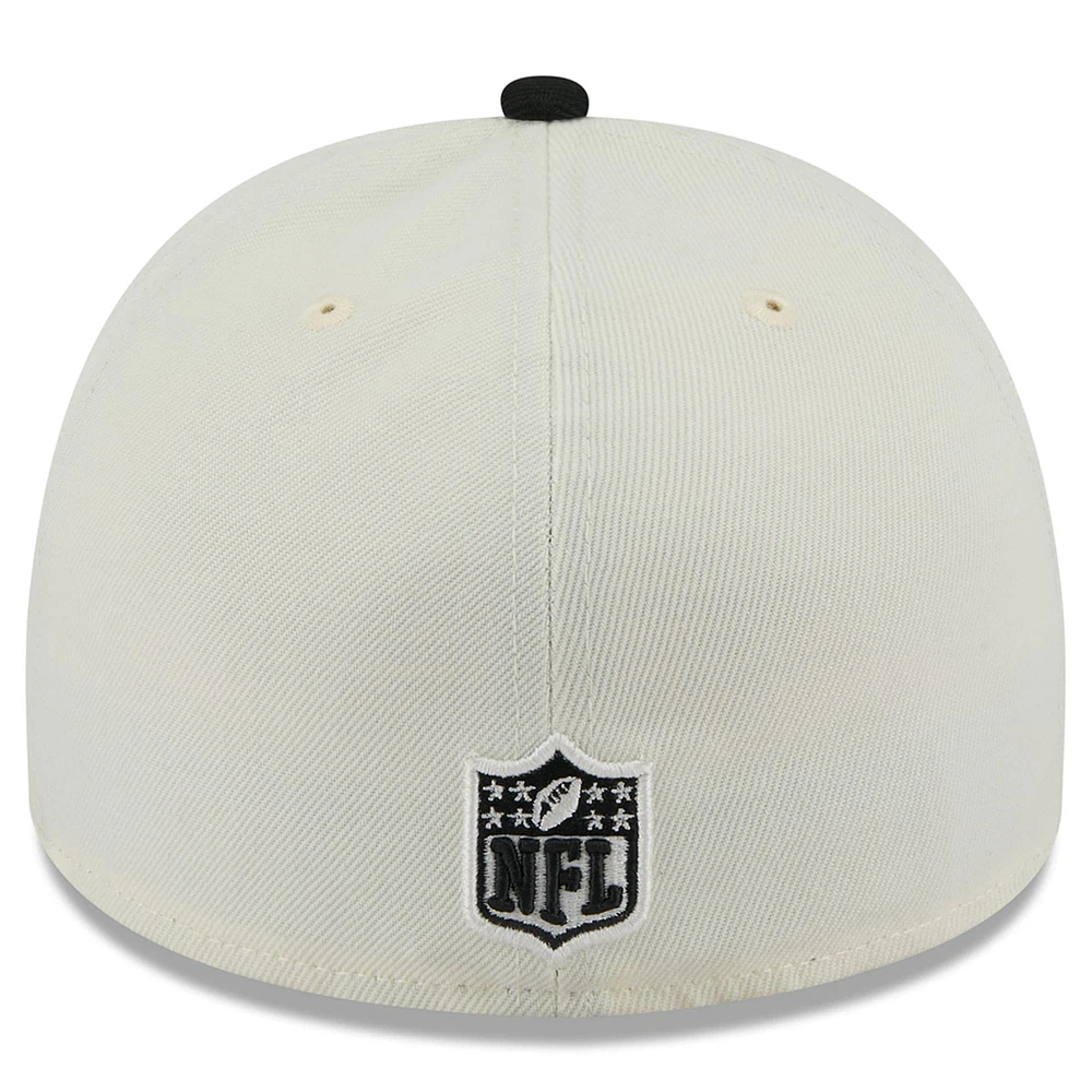 Men's New Era Cream/Black Atlanta Falcons 2025 NFL Draft A-Frame 59FIFTY Fitted Hat