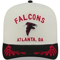 Casquette snapback A-Frame 9FIFTY pour homme New Era crème/noir Atlanta Falcons, draft NFL 2025