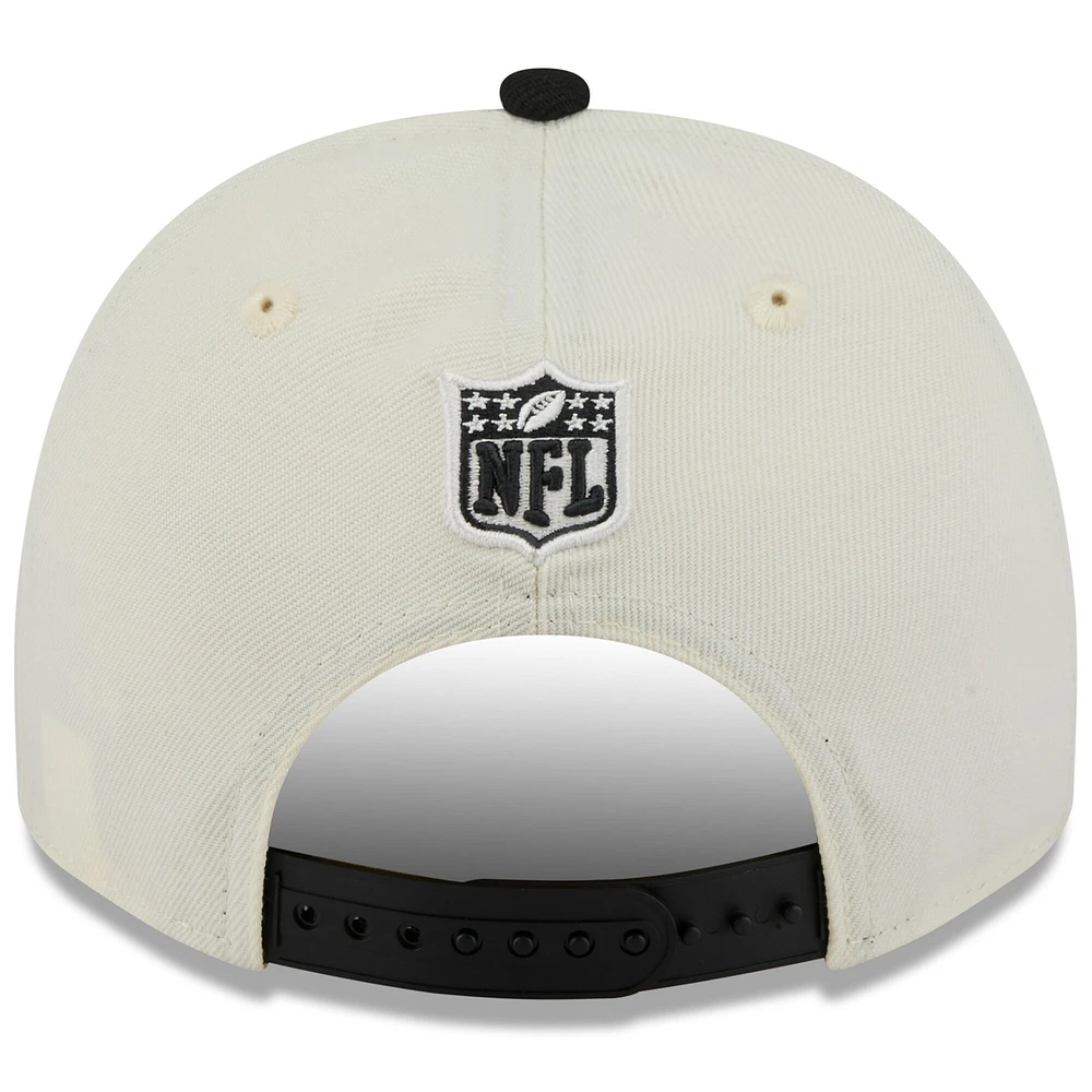 Casquette snapback A-Frame 9FIFTY pour homme New Era crème/noir Atlanta Falcons, draft NFL 2025