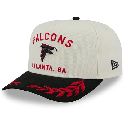Casquette snapback A-Frame 9FIFTY pour homme New Era crème/noir Atlanta Falcons, draft NFL 2025