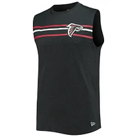 Débardeur sans manches brossé Atlanta Falcons New Era pour homme noir chiné