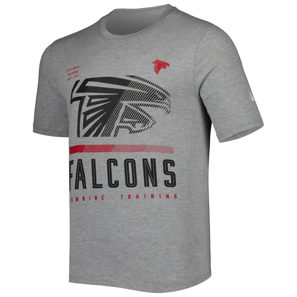 T-shirt pour homme Atlanta Falcons Combine Authentic Red Zone New Era gris chiné