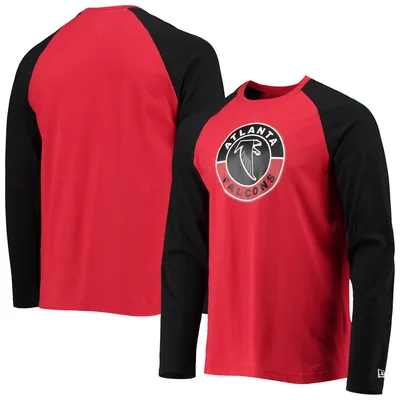Atlanta Falcons New Era League Raglan Throwback Long Sleeve T-Shirt - Red/Black