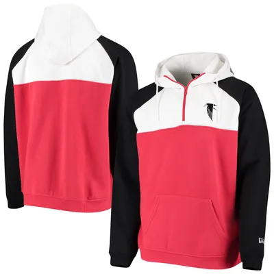 Atlanta Falcons New Era Gametime Quarter-Zip Raglan Hoodie Jacket - Red/White