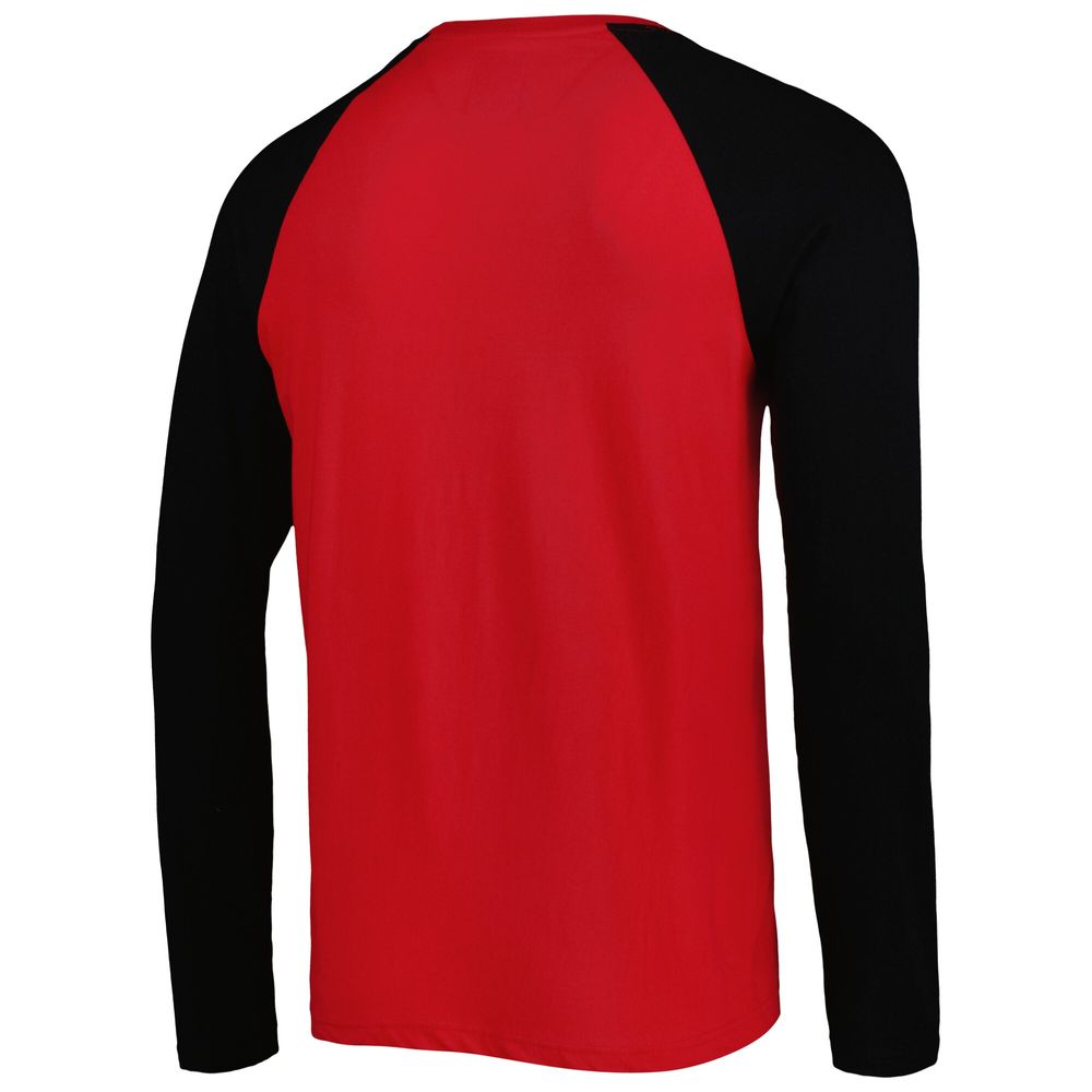 Men's New Era Red Atlanta Falcons Current Raglan Long Sleeve T-Shirt