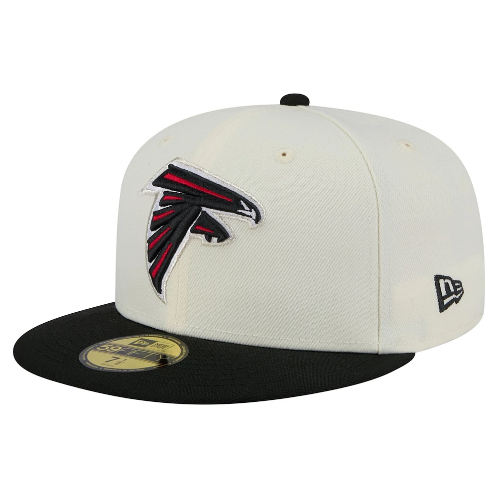 Men's New Era  White/Black Atlanta Falcons Main 59FIFTY Fitted Hat
