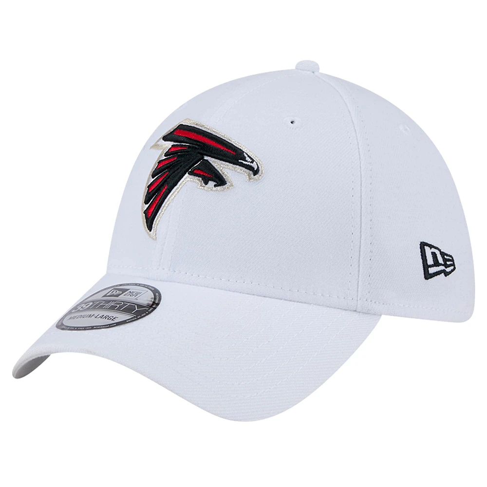 Casquette New Era blanche Atlanta Falcons Main 39THIRTY Flex pour homme