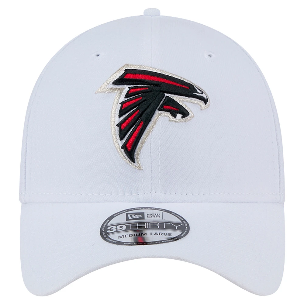 Casquette New Era blanche Atlanta Falcons Main 39THIRTY Flex pour homme