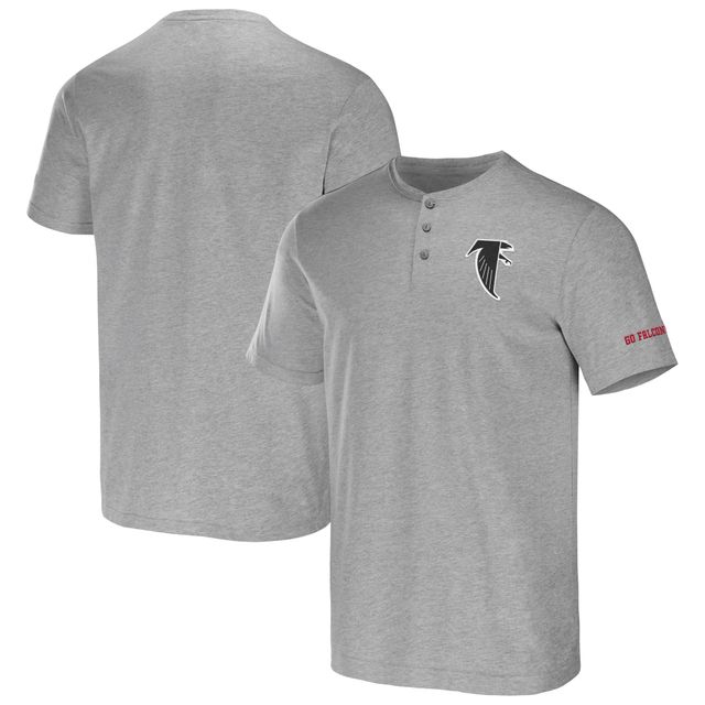 Collection NFL x Darius Rucker pour hommes par Fanatics T-shirt Henley des Falcons d'Atlanta gris chiné