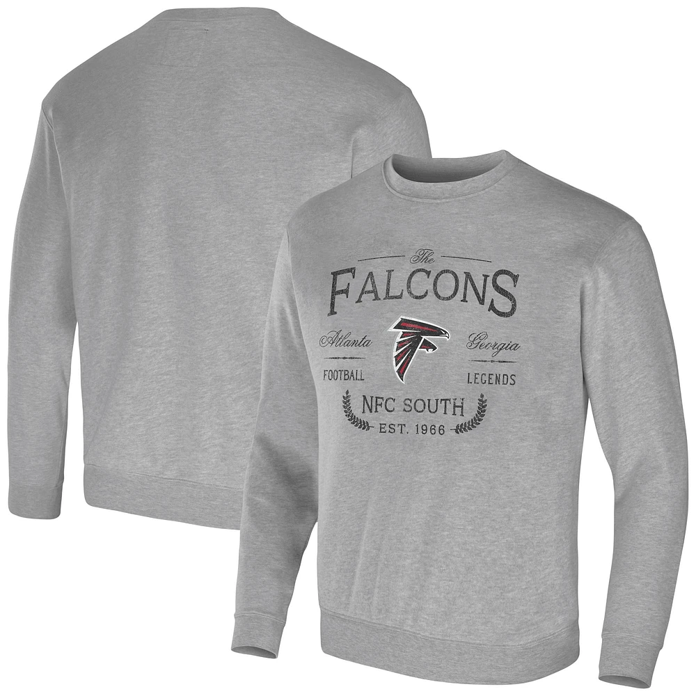 Collection NFL x Darius Rucker pour hommes par Fanatics Sweat-shirt gris chiné des Atlanta Falcons