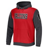 Men's NFL x Darius Rucker Collection by Fanatics Red/Charcoal Atlanta Falcons Colorblock Pullover Hoodie