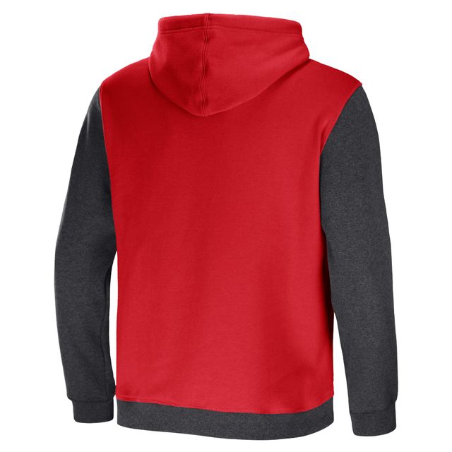 Collection NFL x Darius Rucker pour homme par Fanatics Sweat à capuche colorblock Atlanta Falcons rouge/anthracite