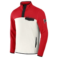 Men's NFL x Darius Rucker Collection by Fanatics Red/Cream Atlanta Falcons Micro Fleece Quarter-Snap Jacket