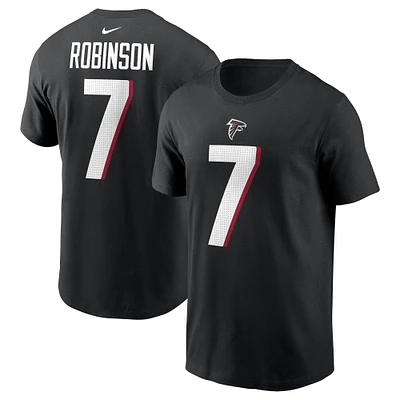 Men's Nike Bijan Robinson Black Atlanta Falcons  Player Name & Number T-Shirt