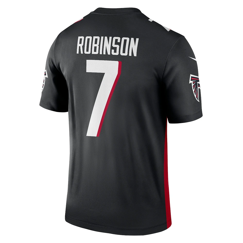 Maillot Nike Bijan Robinson noir pour homme, légende de l'équipe des Falcons d'Atlanta