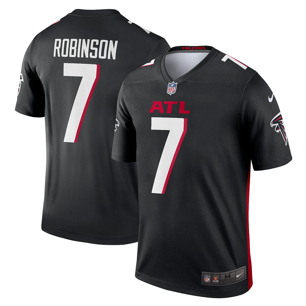 Maillot Nike Bijan Robinson noir pour homme, légende de l'équipe des Falcons d'Atlanta