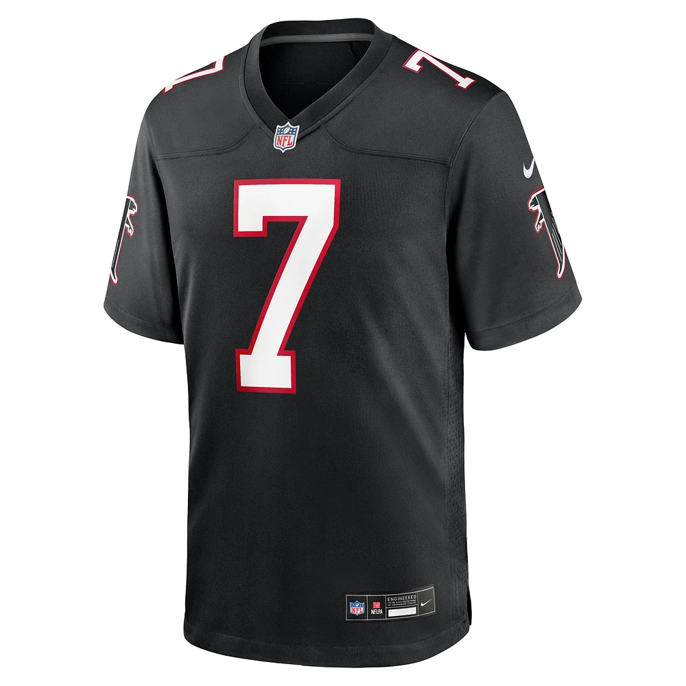 Maillot de match rétro Nike Bijan Robinson pour homme, noir, des Atlanta Falcons