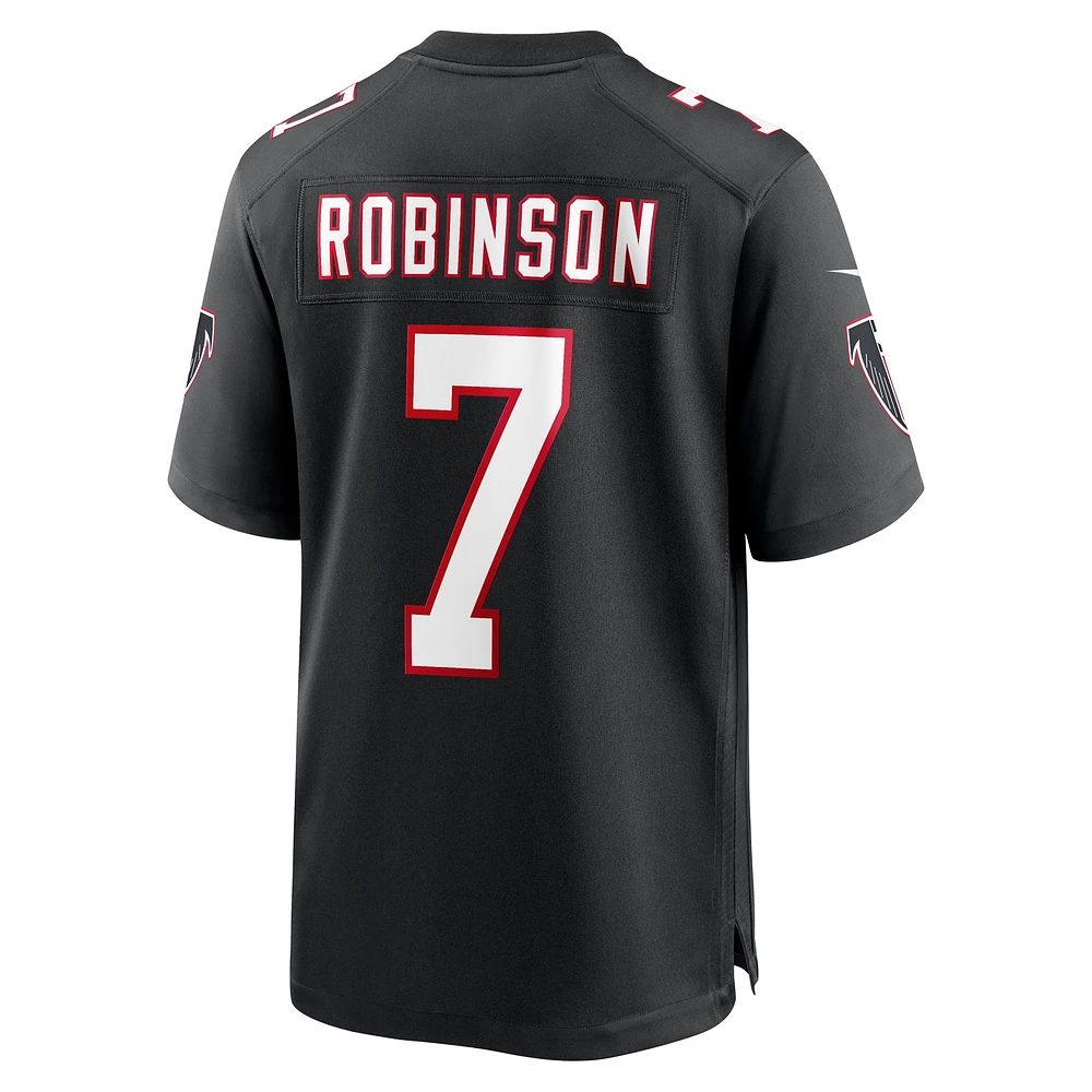 Maillot de match rétro Nike Bijan Robinson pour homme, noir, des Atlanta Falcons