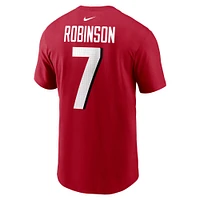 T-shirt avec nom et numéro de joueur Nike Bijan Robinson des Atlanta Falcons pour homme, rouge