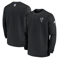 T-shirt à manches longues en tricot gaufré Nike noir Atlanta Falcons 2023 Sideline pour homme